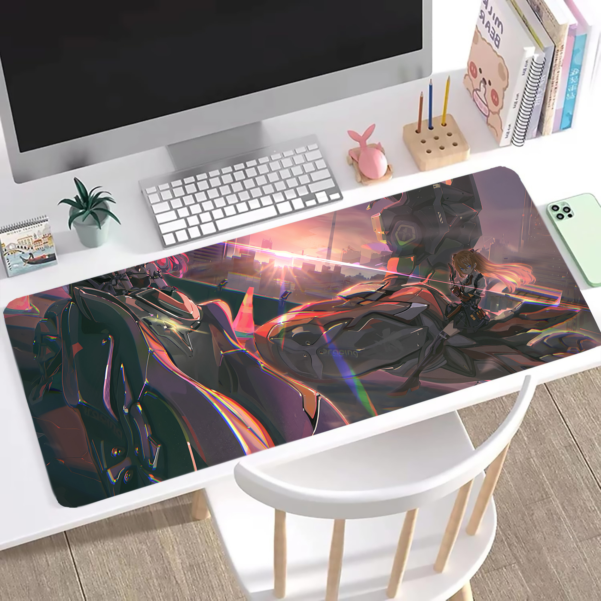 （画像用） EVA 新世紀エヴァンゲリオン ステッチ加工 大判デスクマット／滑り止めマウスパッド