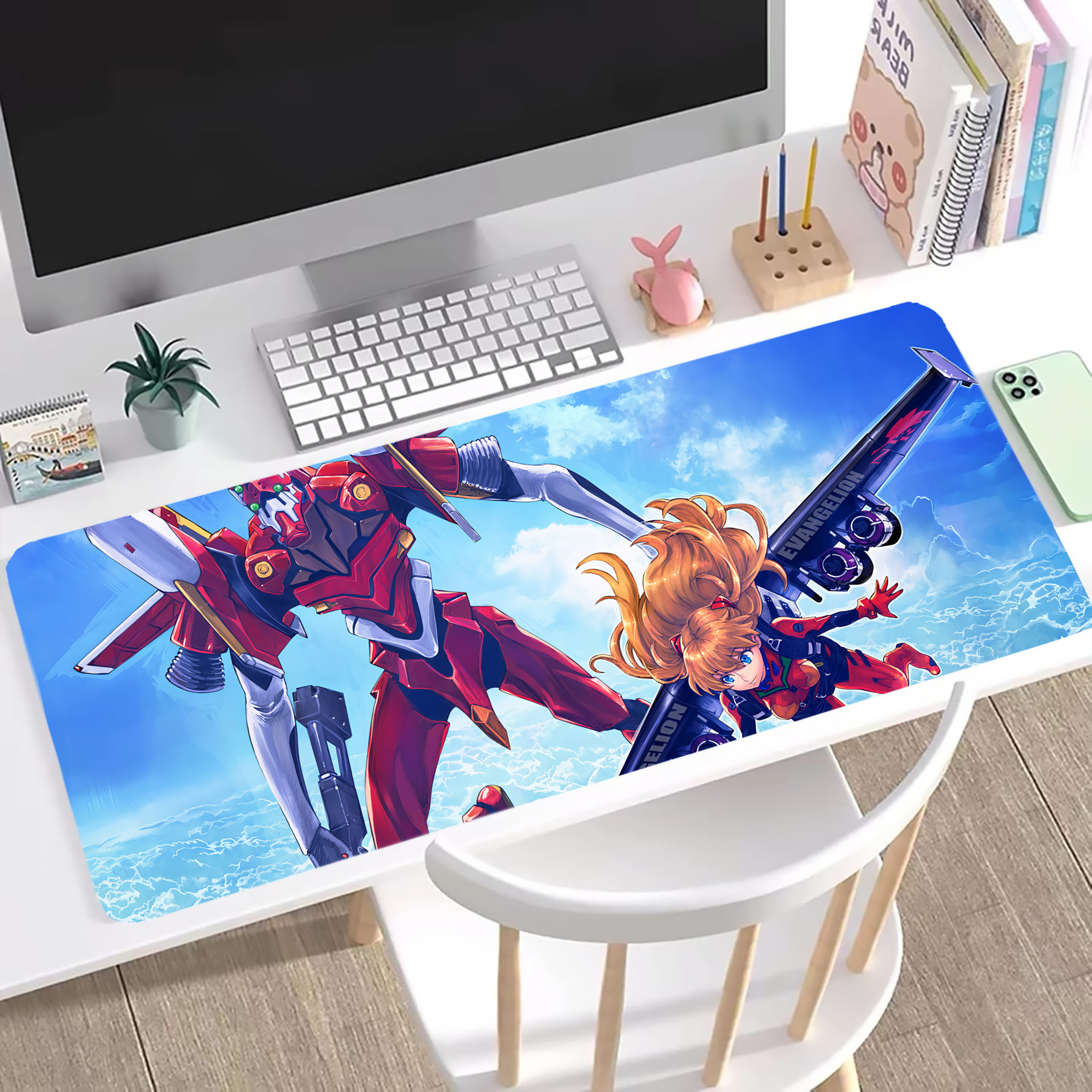 （画像用） EVA 新世紀エヴァンゲリオン ステッチ加工 大判デスクマット／滑り止めマウスパッド