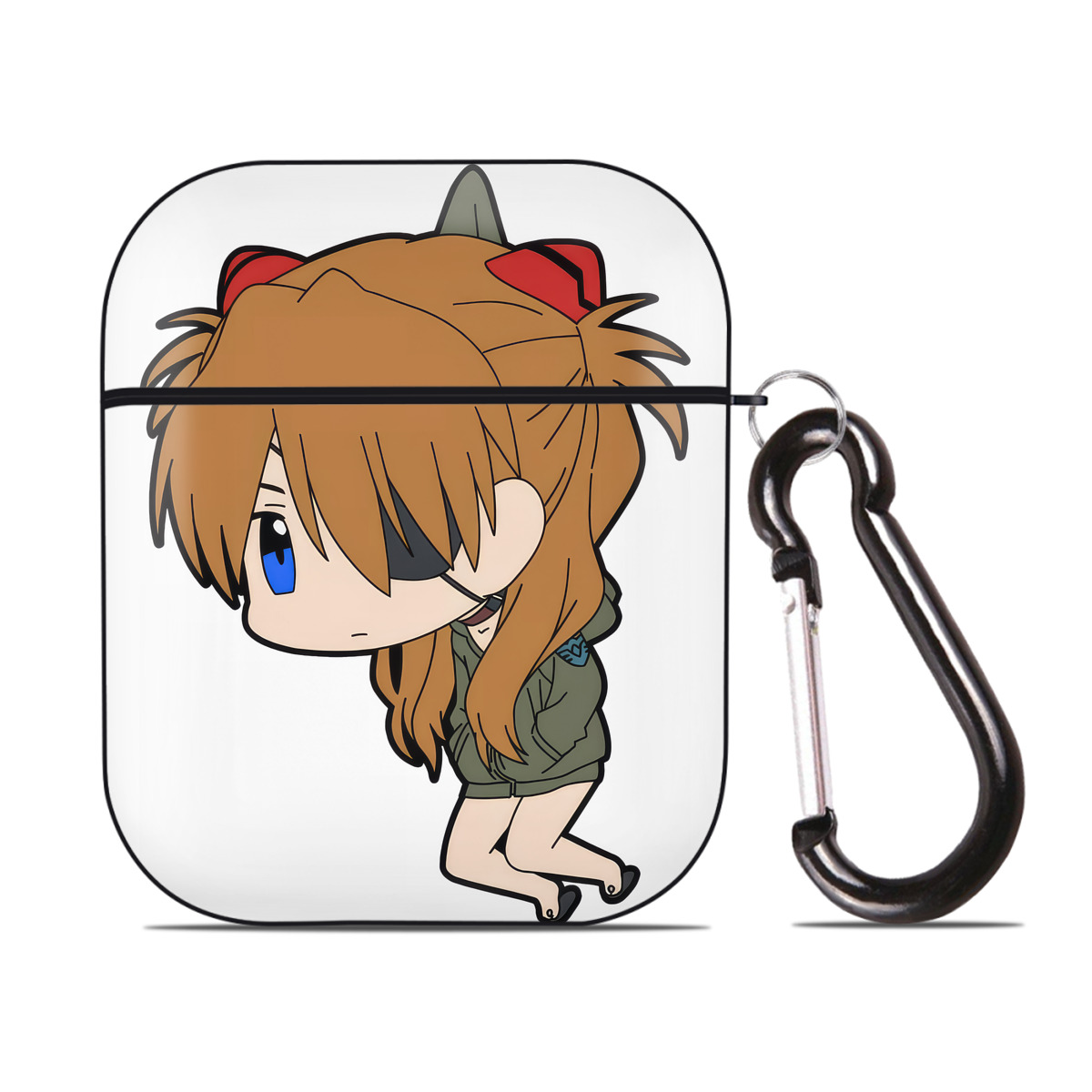 （画像用） EVA 新世紀エヴァンゲリオン AirPods 第2世代保護ケース ハードシェル ブラック 耐衝撃・防指紋・カラビナ付き