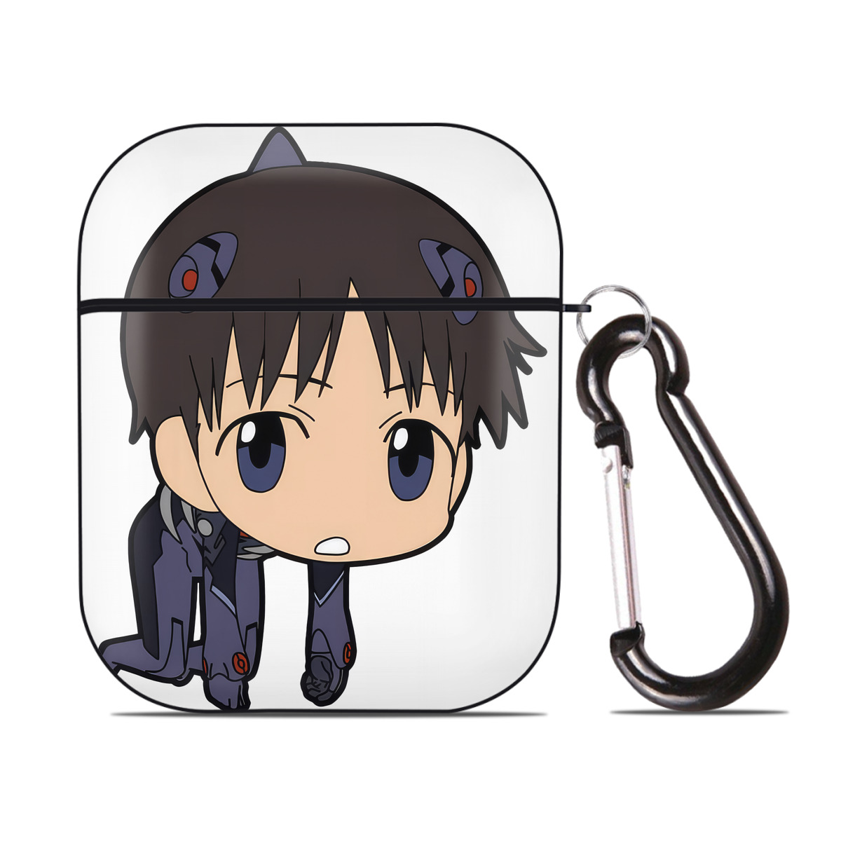 （画像用） EVA 新世紀エヴァンゲリオン AirPods 第2世代保護ケース ハードシェル ブラック 耐衝撃・防指紋・カラビナ付き