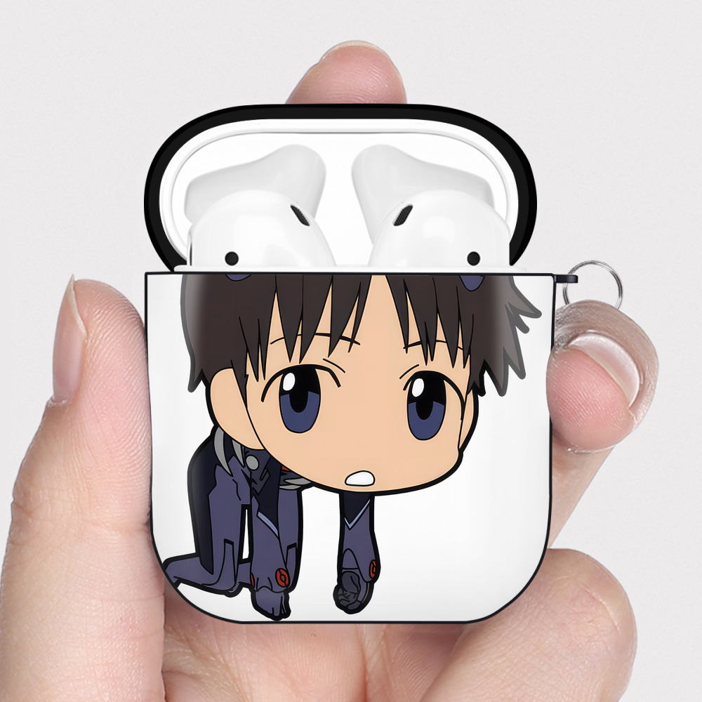 （画像用） EVA 新世紀エヴァンゲリオン AirPods 第2世代保護ケース ハードシェル ブラック 耐衝撃・防指紋・カラビナ付き