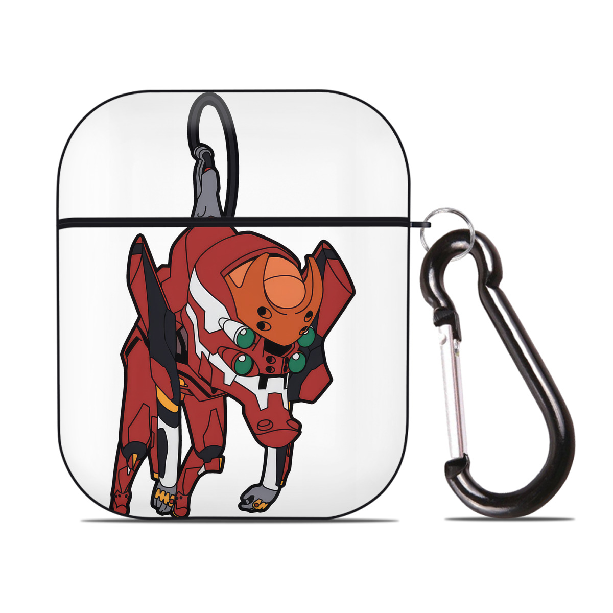 （画像用） EVA 新世紀エヴァンゲリオン AirPods 第2世代保護ケース ハードシェル ブラック 耐衝撃・防指紋・カラビナ付き