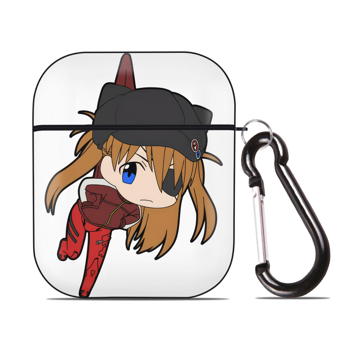 （画像用） EVA 新世紀エヴァンゲリオン AirPods 第2世代保護ケース ハードシェル ブラック 耐衝撃・防指紋・カラビナ付き
