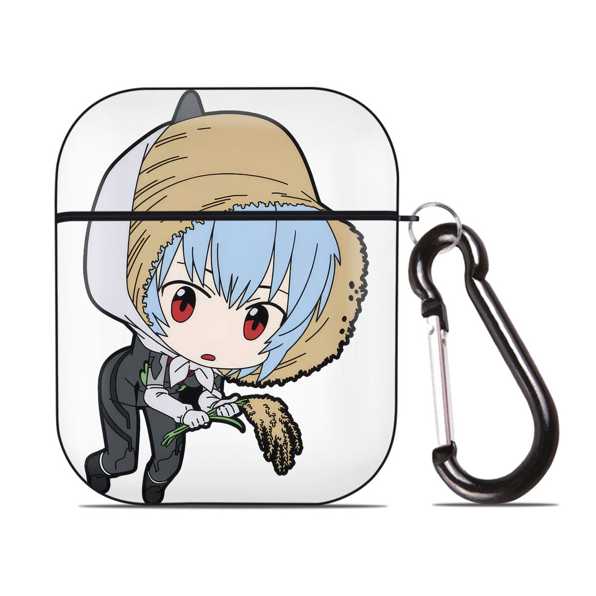 （画像用） EVA 新世紀エヴァンゲリオン AirPods 第2世代保護ケース ハードシェル ブラック 耐衝撃・防指紋・カラビナ付き