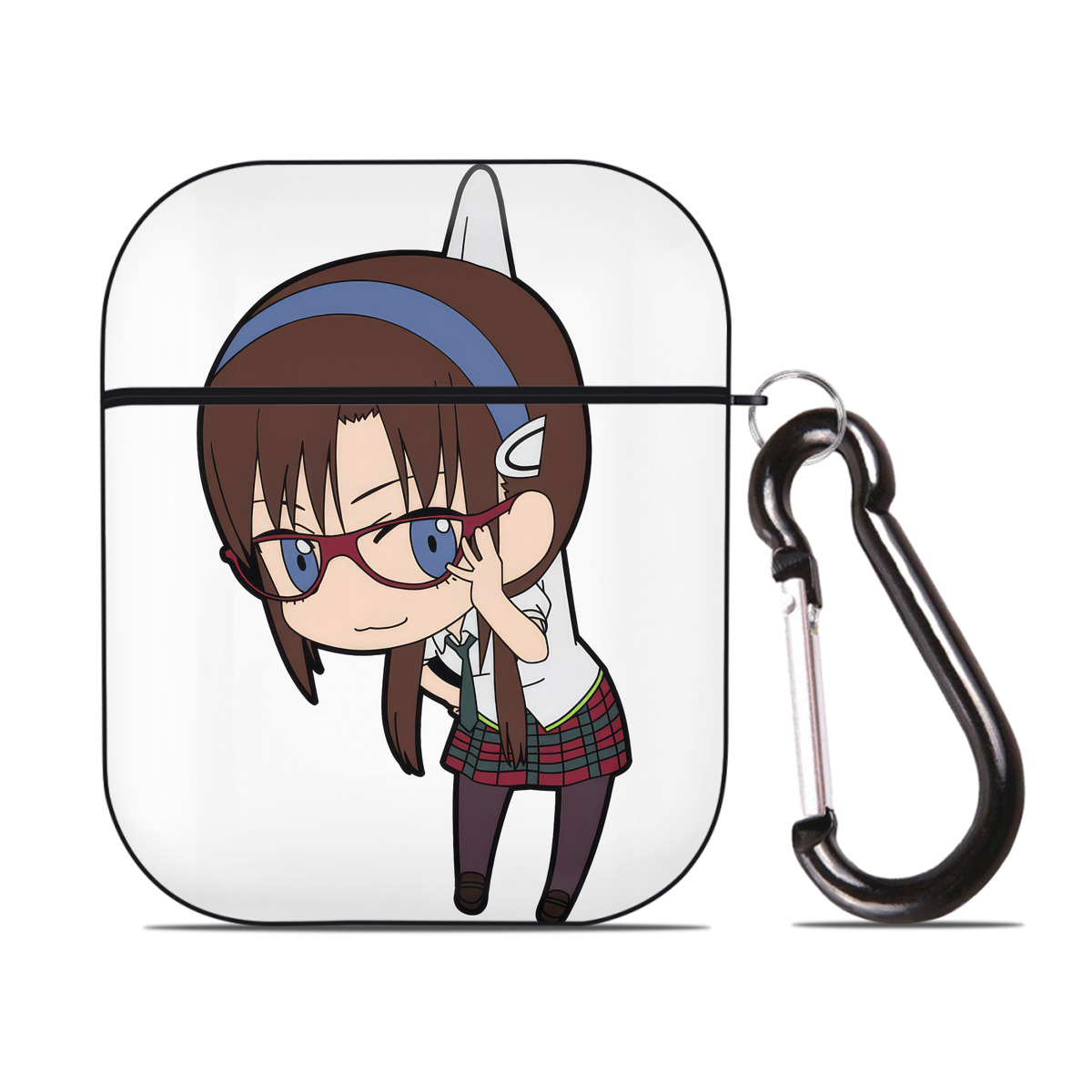 （画像用） EVA 新世紀エヴァンゲリオン AirPods 第2世代保護ケース ハードシェル ブラック 耐衝撃・防指紋・カラビナ付き