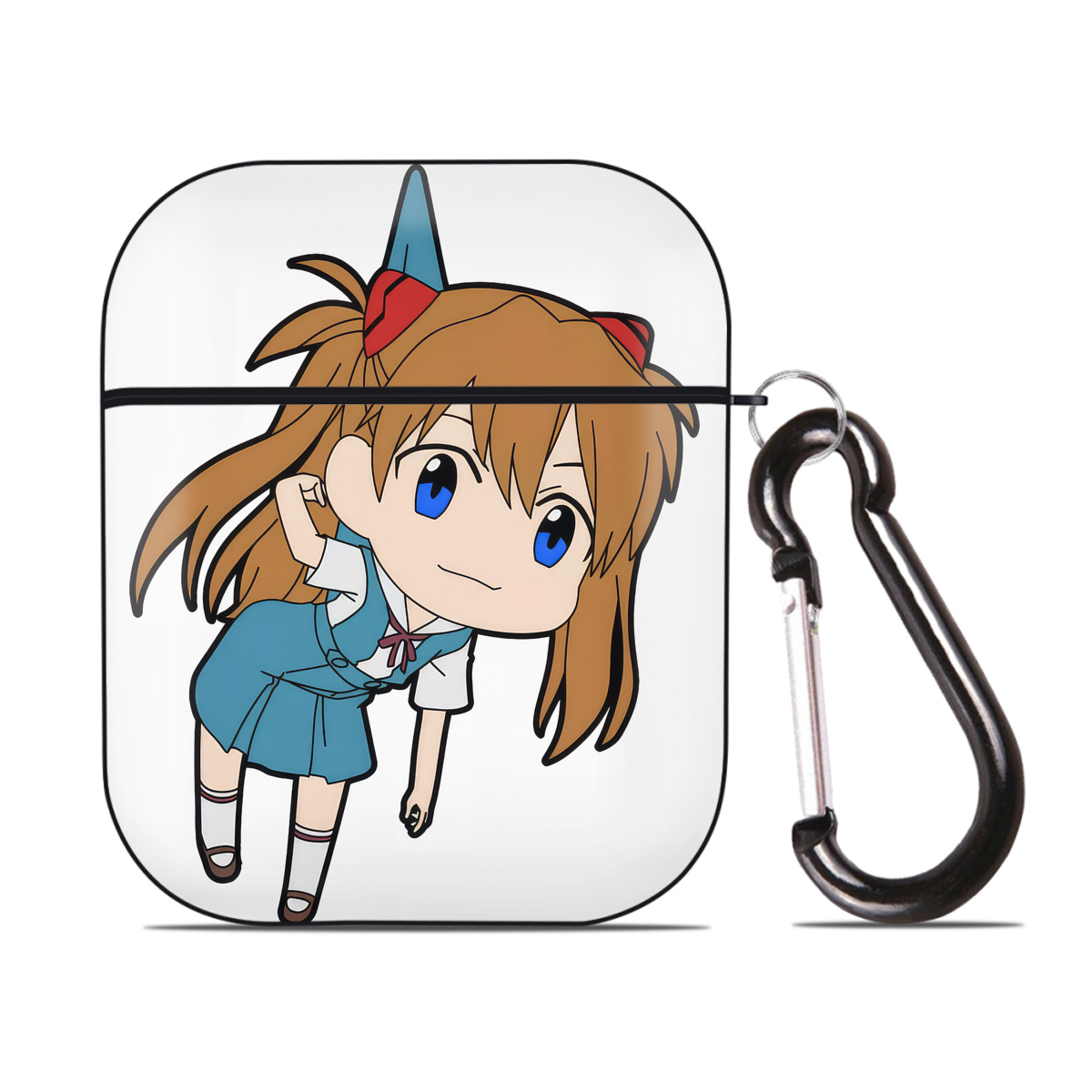 （画像用） EVA 新世紀エヴァンゲリオン AirPods 第2世代保護ケース ハードシェル ブラック 耐衝撃・防指紋・カラビナ付き