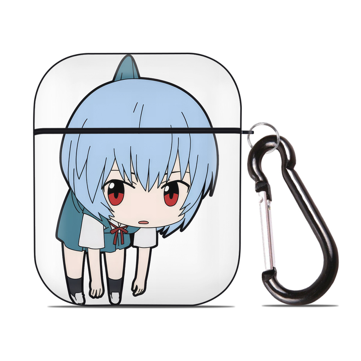 （画像用） EVA 新世紀エヴァンゲリオン AirPods 第2世代保護ケース ハードシェル ブラック 耐衝撃・防指紋・カラビナ付き