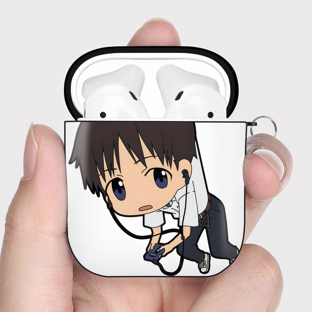 （画像用） EVA 新世紀エヴァンゲリオン AirPods 第2世代保護ケース ハードシェル ブラック 耐衝撃・防指紋・カラビナ付き