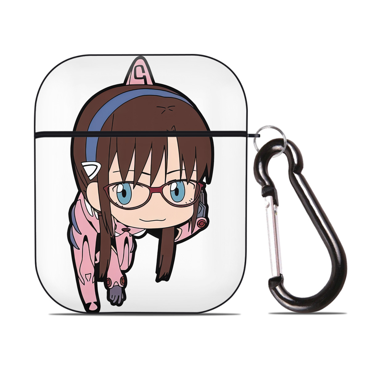 （画像用） EVA 新世紀エヴァンゲリオン AirPods 第2世代保護ケース ハードシェル ブラック 耐衝撃・防指紋・カラビナ付き