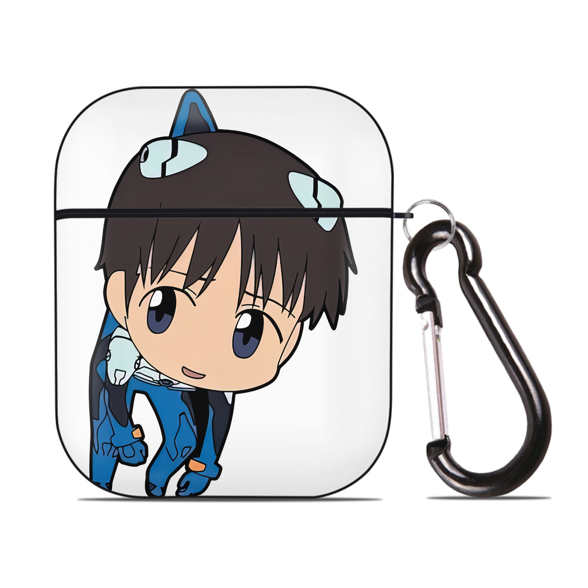 （画像用） EVA 新世紀エヴァンゲリオン AirPods 第2世代保護ケース ハードシェル ブラック 耐衝撃・防指紋・カラビナ付き