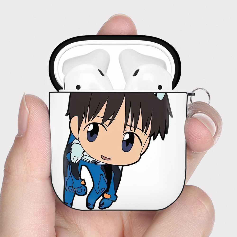 （画像用） EVA 新世紀エヴァンゲリオン AirPods 第2世代保護ケース ハードシェル ブラック 耐衝撃・防指紋・カラビナ付き