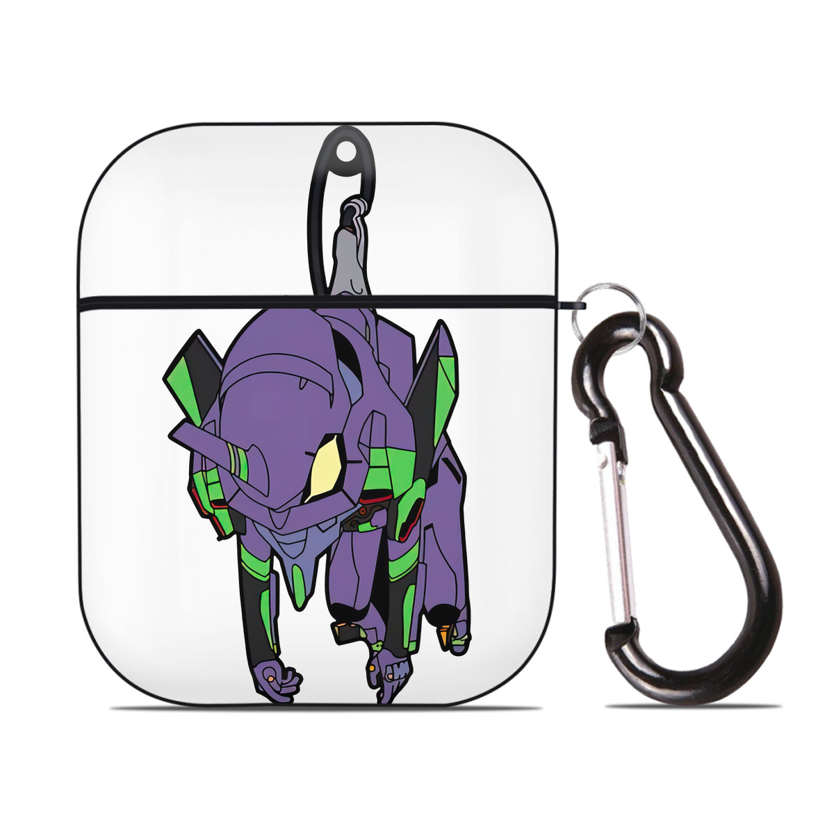 （画像用） EVA 新世紀エヴァンゲリオン AirPods 第2世代保護ケース ハードシェル ブラック 耐衝撃・防指紋・カラビナ付き