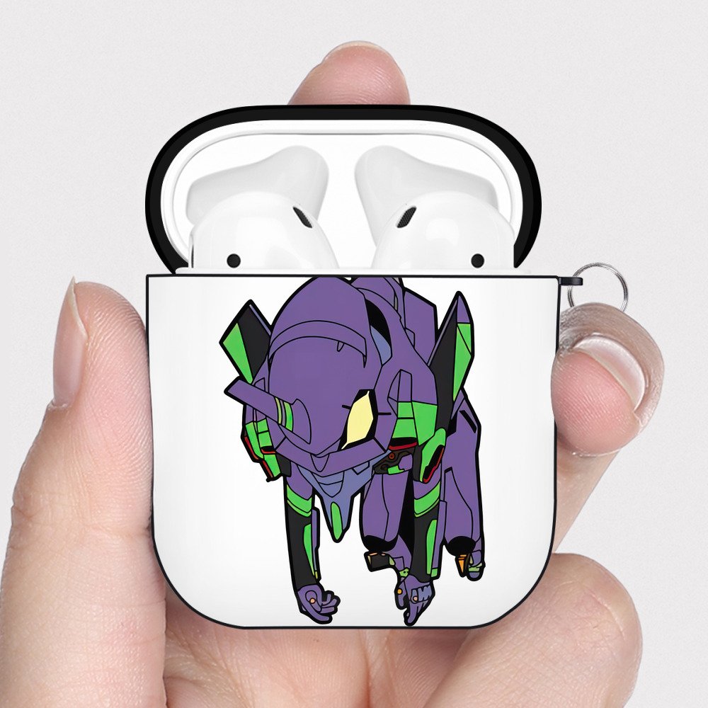 （画像用） EVA 新世紀エヴァンゲリオン AirPods 第2世代保護ケース ハードシェル ブラック 耐衝撃・防指紋・カラビナ付き