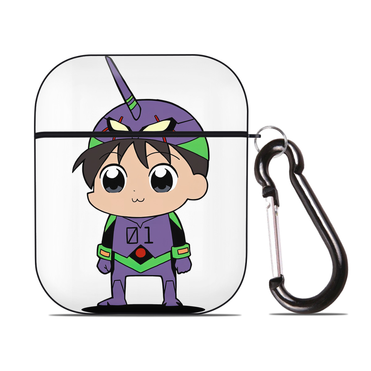 （画像用） EVA 新世紀エヴァンゲリオン AirPods 第2世代保護ケース ハードシェル ブラック 耐衝撃・防指紋・カラビナ付き
