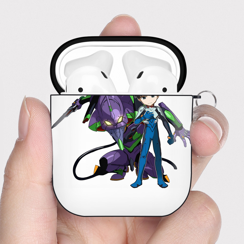 （画像用） EVA 新世紀エヴァンゲリオン AirPods 第2世代保護ケース ハードシェル ブラック 耐衝撃・防指紋・カラビナ付き