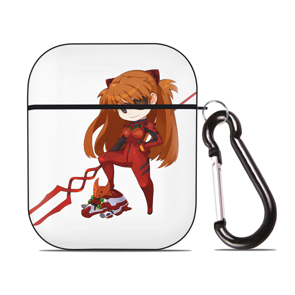 （画像用） EVA 新世紀エヴァンゲリオン AirPods 第2世代保護ケース ハードシェル ブラック 耐衝撃・防指紋・カラビナ付き