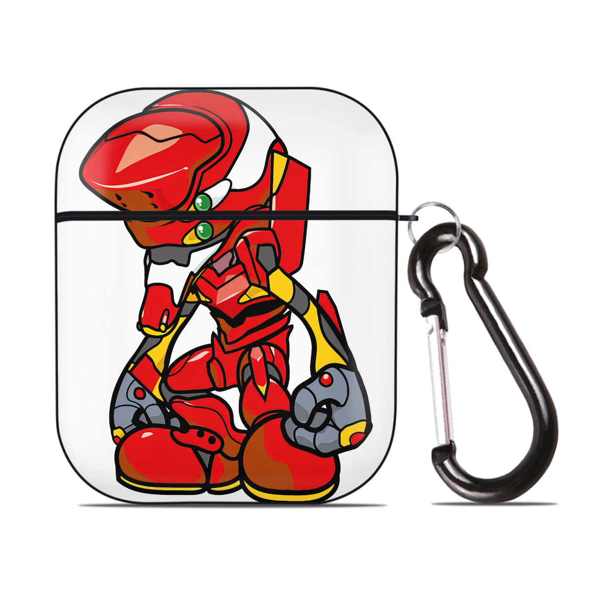 （画像用） EVA 新世紀エヴァンゲリオン AirPods 第2世代保護ケース ハードシェル ブラック 耐衝撃・防指紋・カラビナ付き