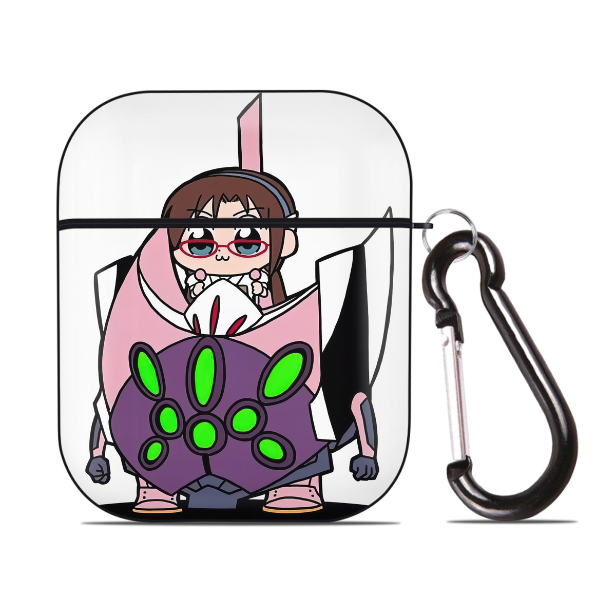 （画像用） EVA 新世紀エヴァンゲリオン AirPods 第2世代保護ケース ハードシェル ブラック 耐衝撃・防指紋・カラビナ付き