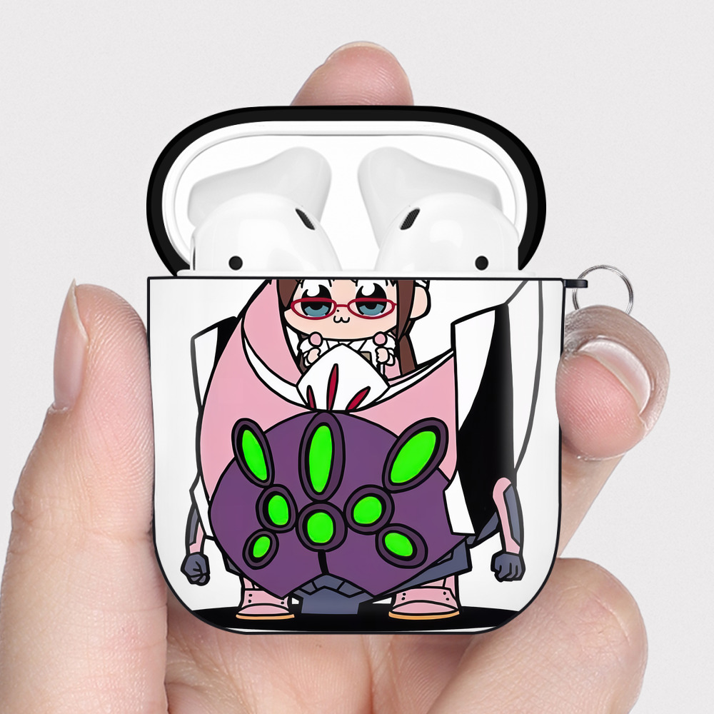 （画像用） EVA 新世紀エヴァンゲリオン AirPods 第2世代保護ケース ハードシェル ブラック 耐衝撃・防指紋・カラビナ付き