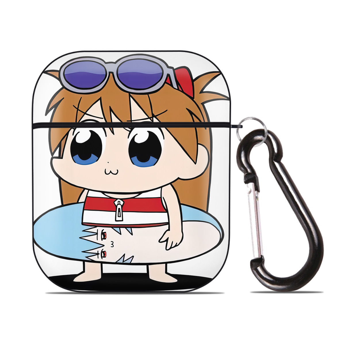 （画像用） EVA 新世紀エヴァンゲリオン AirPods 第2世代保護ケース ハードシェル ブラック 耐衝撃・防指紋・カラビナ付き