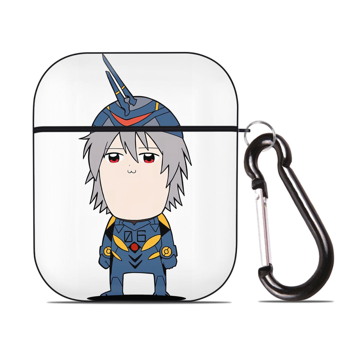 （画像用） EVA 新世紀エヴァンゲリオン AirPods 第2世代保護ケース ハードシェル ブラック 耐衝撃・防指紋・カラビナ付き