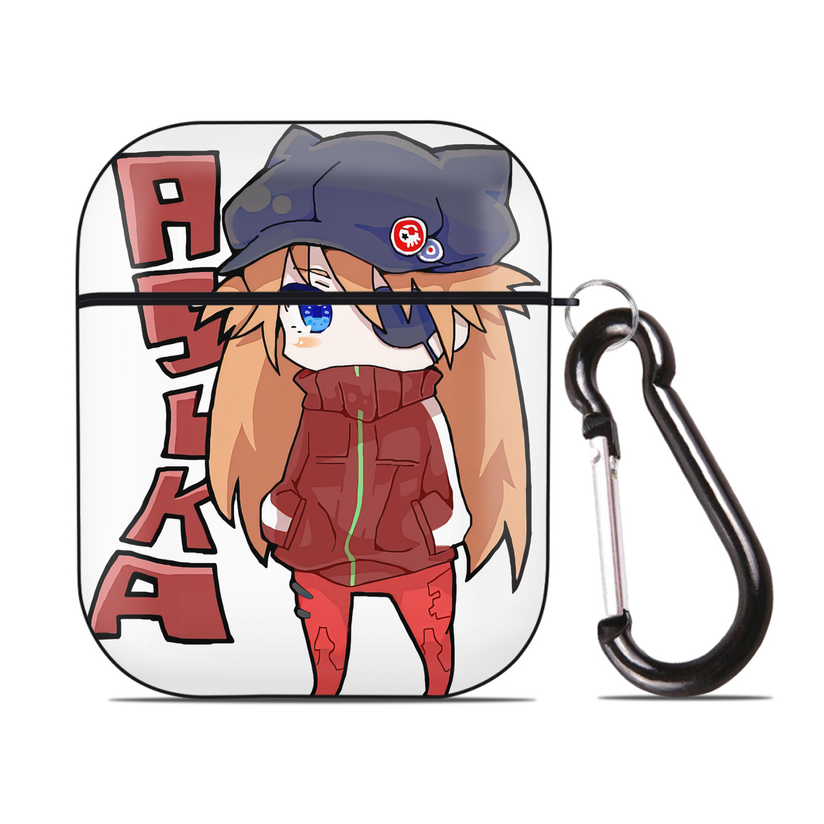 （画像用） EVA 新世紀エヴァンゲリオン AirPods 第2世代保護ケース ハードシェル ブラック 耐衝撃・防指紋・カラビナ付き