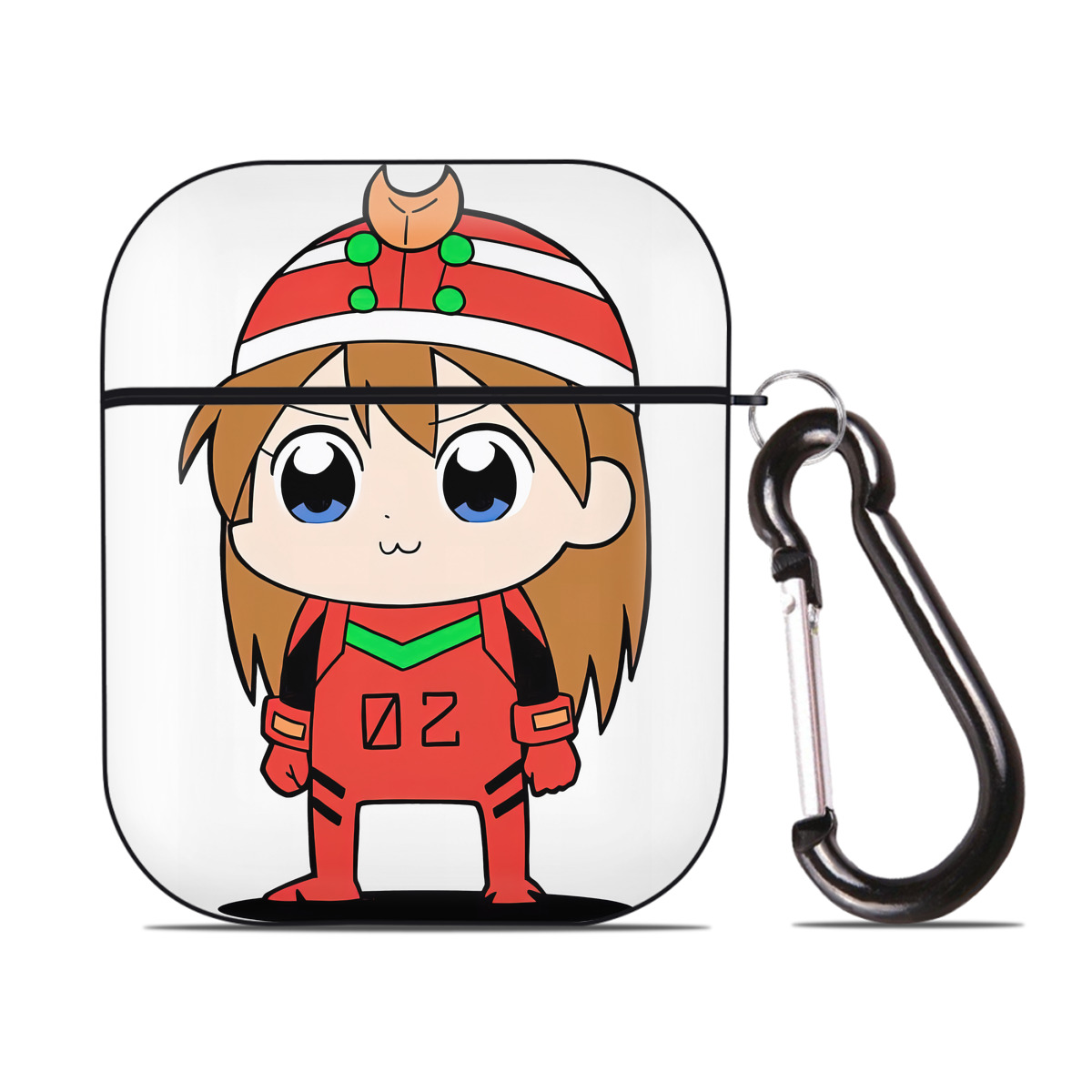 （画像用） EVA 新世紀エヴァンゲリオン AirPods 第2世代保護ケース ハードシェル ブラック 耐衝撃・防指紋・カラビナ付き