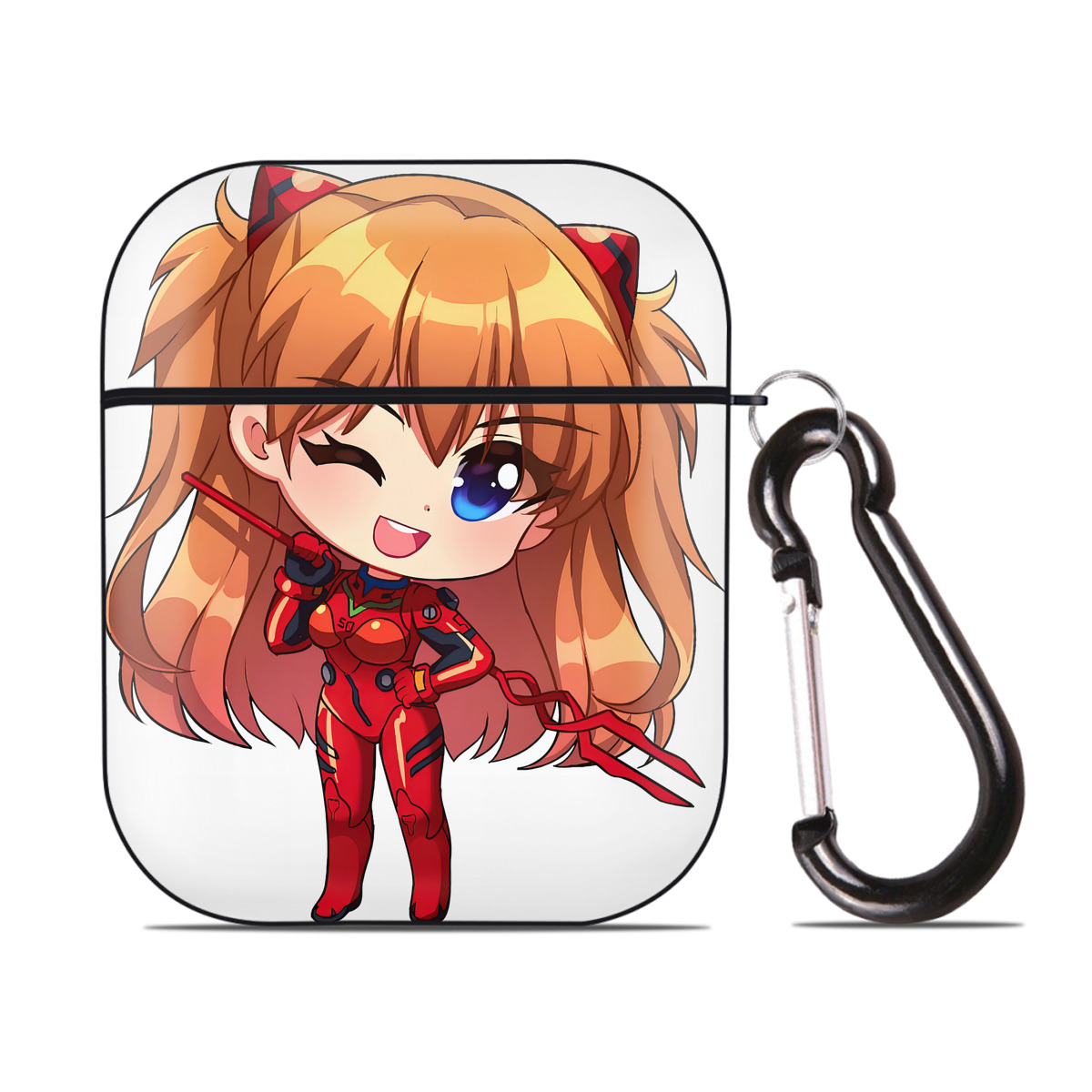 （画像用） EVA 新世紀エヴァンゲリオン AirPods 第2世代保護ケース ハードシェル ブラック 耐衝撃・防指紋・カラビナ付き