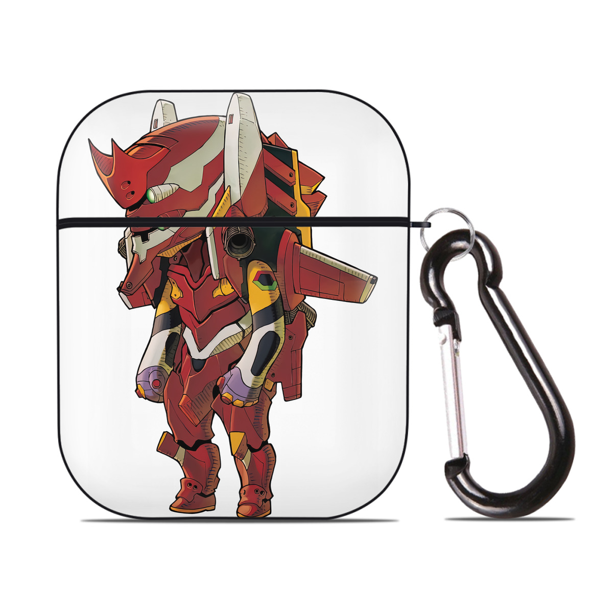 （画像用） EVA 新世紀エヴァンゲリオン AirPods 第2世代保護ケース ハードシェル ブラック 耐衝撃・防指紋・カラビナ付き