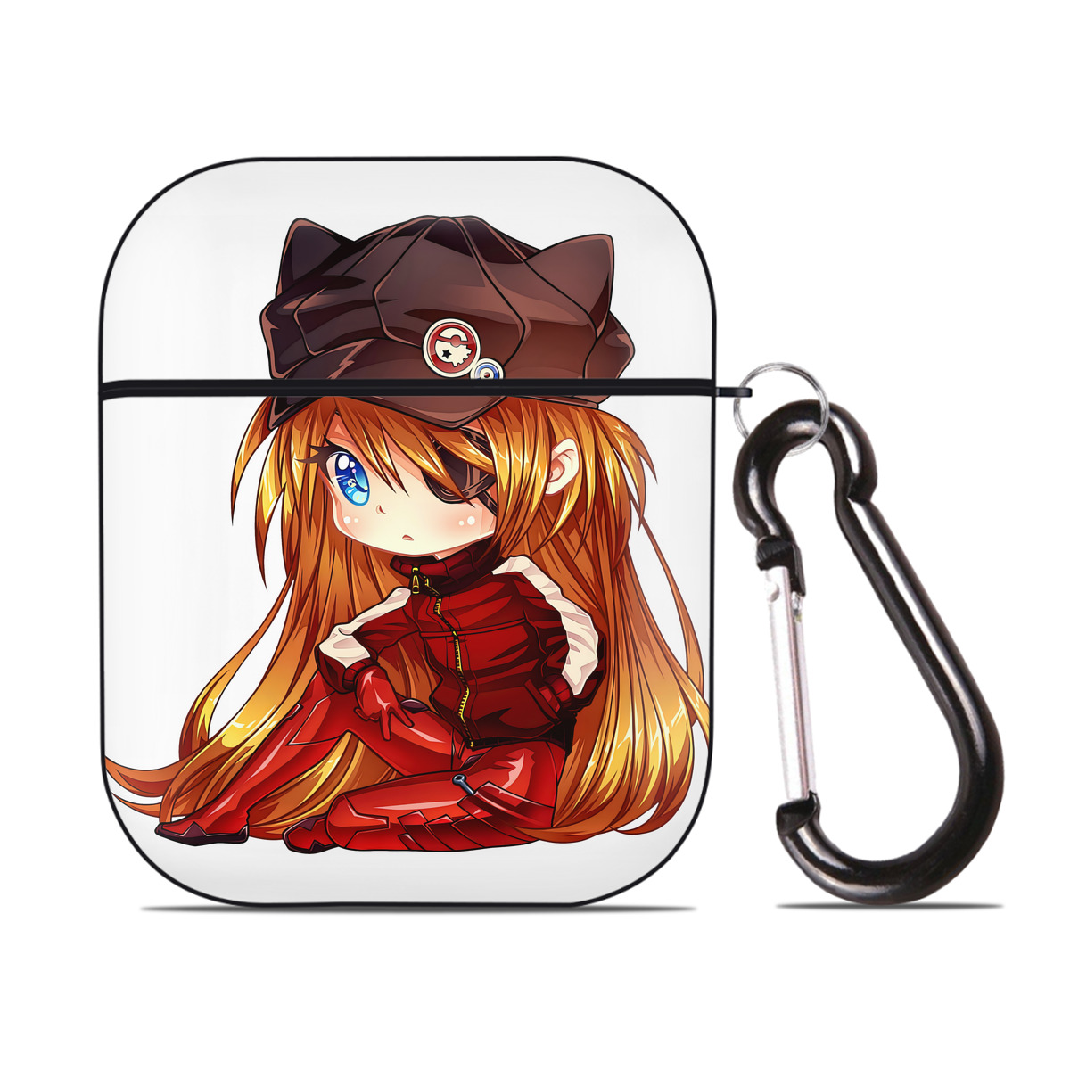 （画像用） EVA 新世紀エヴァンゲリオン AirPods 第2世代保護ケース ハードシェル ブラック 耐衝撃・防指紋・カラビナ付き
