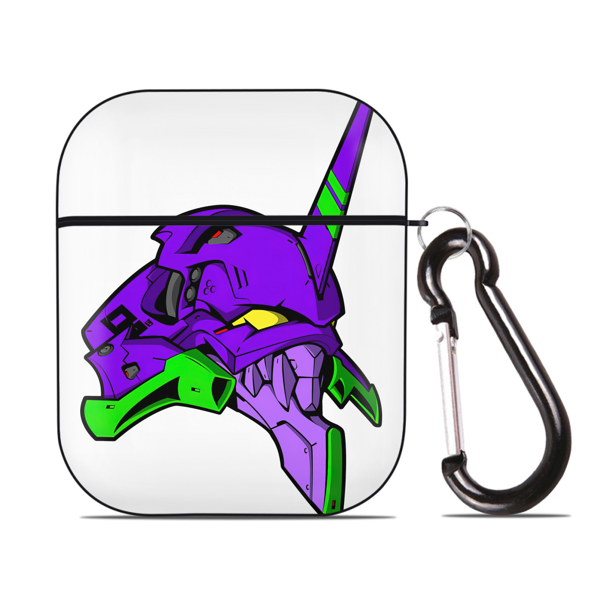 （画像用） EVA 新世紀エヴァンゲリオン AirPods 第2世代保護ケース ハードシェル ブラック 耐衝撃・防指紋・カラビナ付き