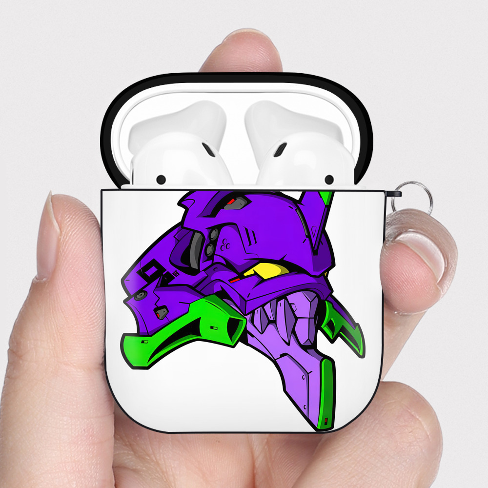 （画像用） EVA 新世紀エヴァンゲリオン AirPods 第2世代保護ケース ハードシェル ブラック 耐衝撃・防指紋・カラビナ付き