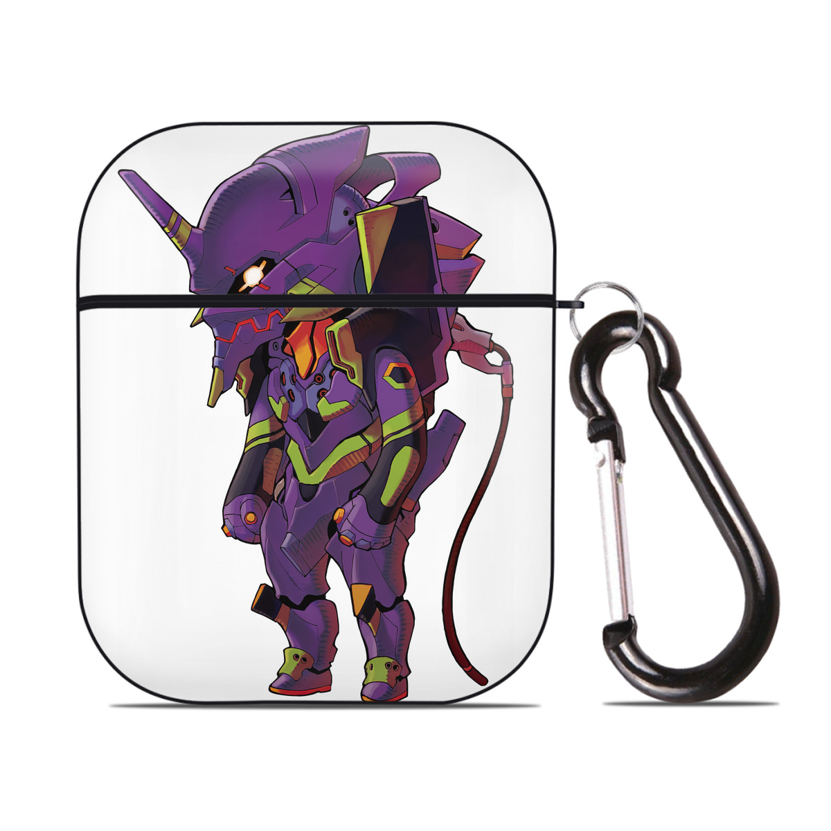 （画像用） EVA 新世紀エヴァンゲリオン AirPods 第2世代保護ケース ハードシェル ブラック 耐衝撃・防指紋・カラビナ付き