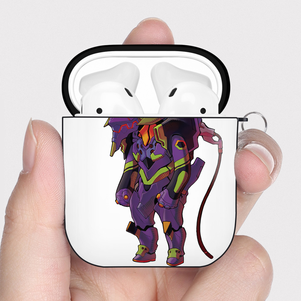 （画像用） EVA 新世紀エヴァンゲリオン AirPods 第2世代保護ケース ハードシェル ブラック 耐衝撃・防指紋・カラビナ付き