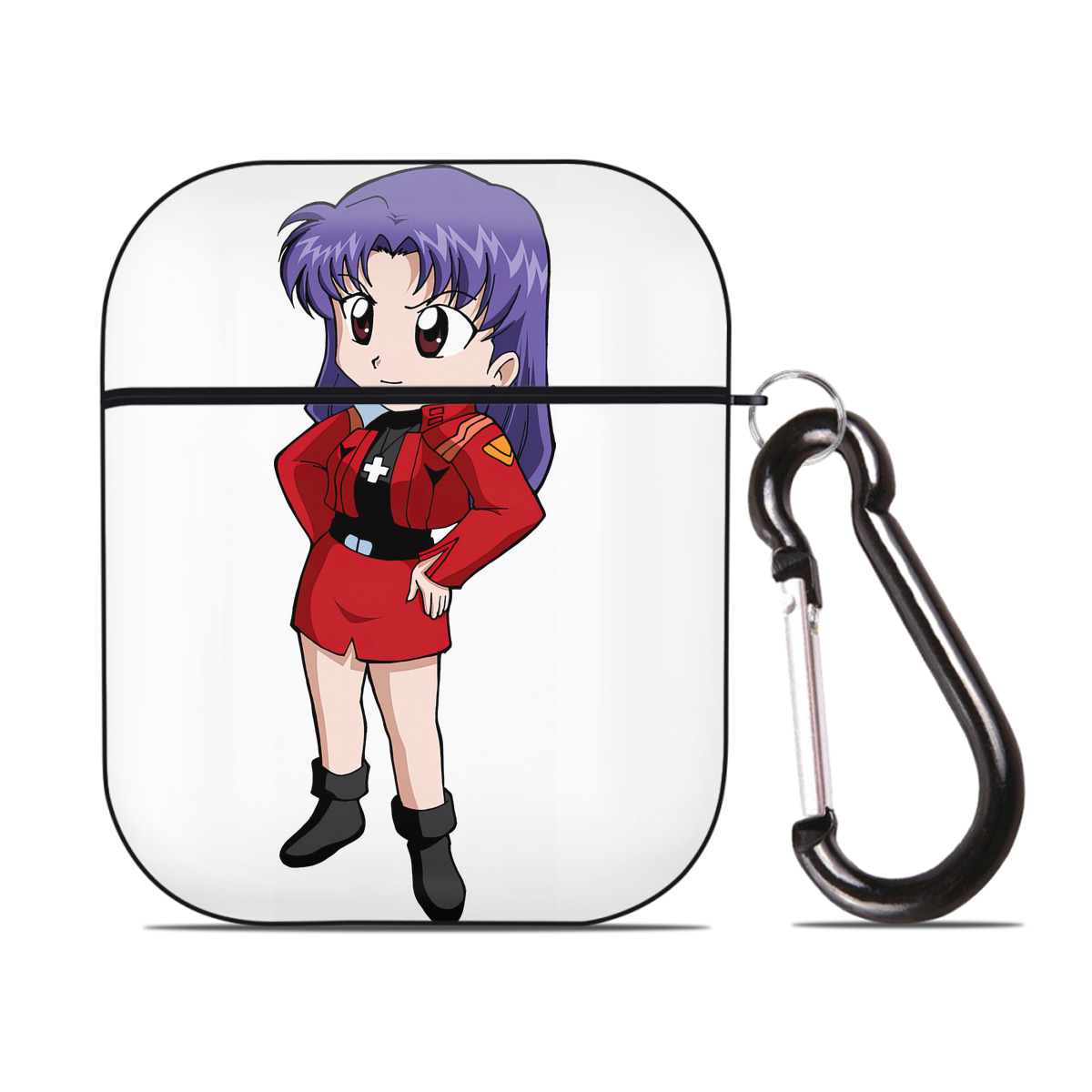 （画像用） EVA 新世紀エヴァンゲリオン AirPods 第2世代保護ケース ハードシェル ブラック 耐衝撃・防指紋・カラビナ付き