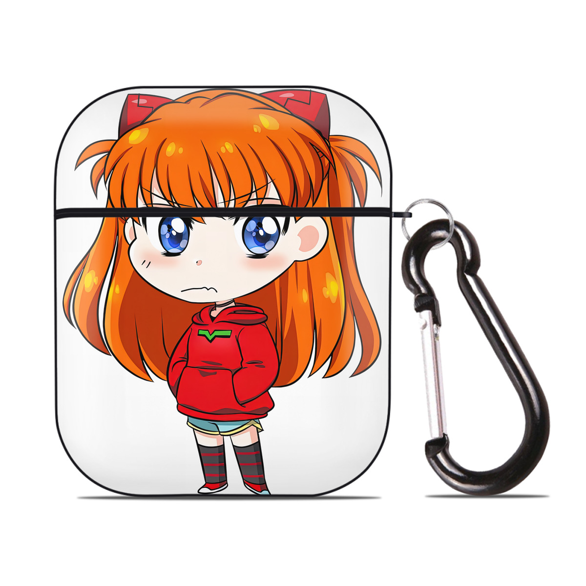 （画像用） EVA 新世紀エヴァンゲリオン AirPods 第2世代保護ケース ハードシェル ブラック 耐衝撃・防指紋・カラビナ付き