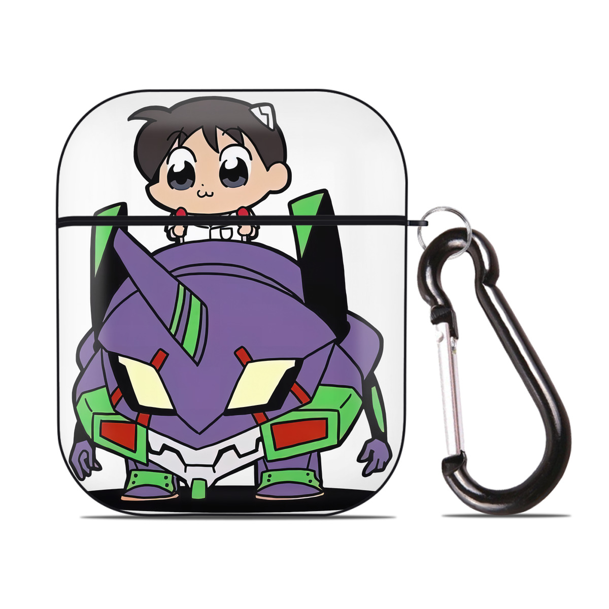 （画像用） EVA 新世紀エヴァンゲリオン AirPods 第2世代保護ケース ハードシェル ブラック 耐衝撃・防指紋・カラビナ付き