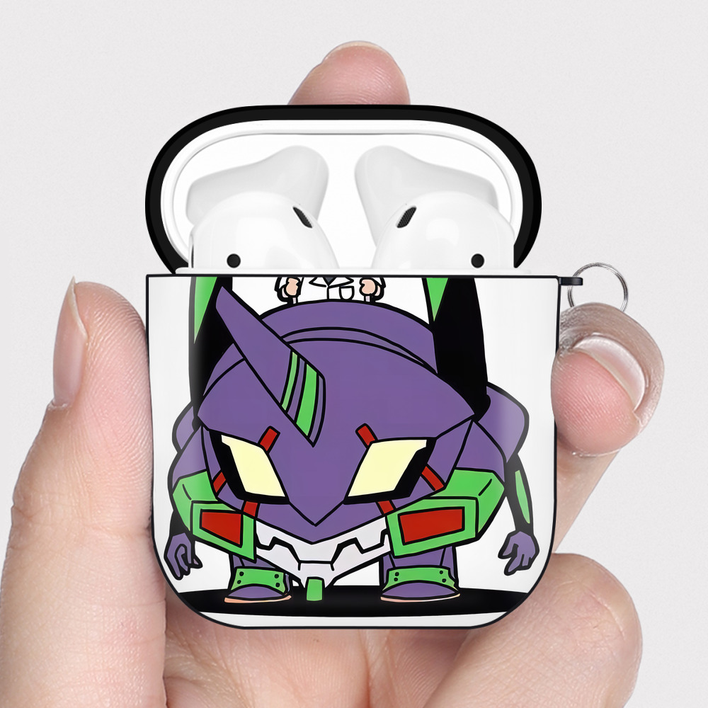 （画像用） EVA 新世紀エヴァンゲリオン AirPods 第2世代保護ケース ハードシェル ブラック 耐衝撃・防指紋・カラビナ付き