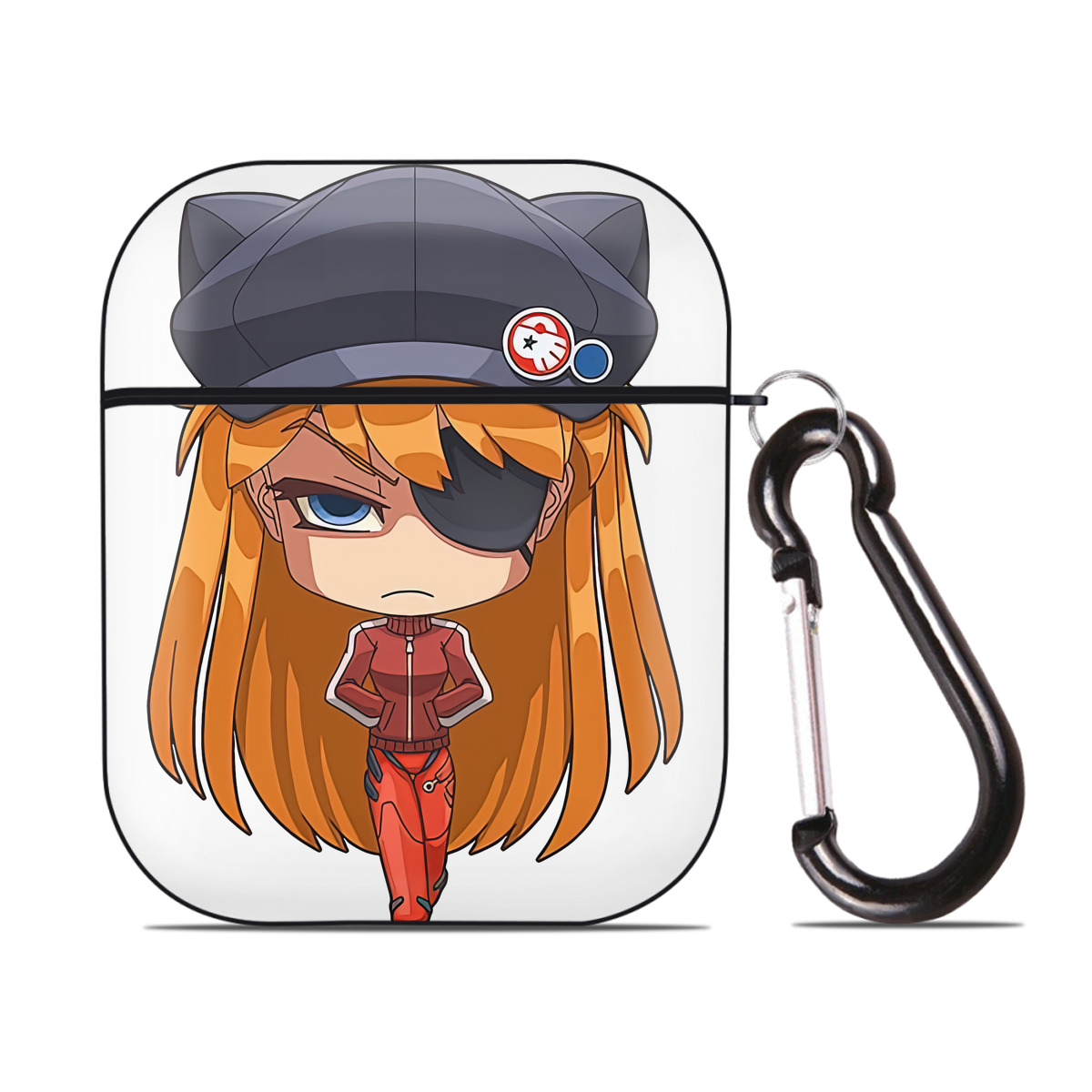 （画像用） EVA 新世紀エヴァンゲリオン AirPods 第2世代保護ケース ハードシェル ブラック 耐衝撃・防指紋・カラビナ付き