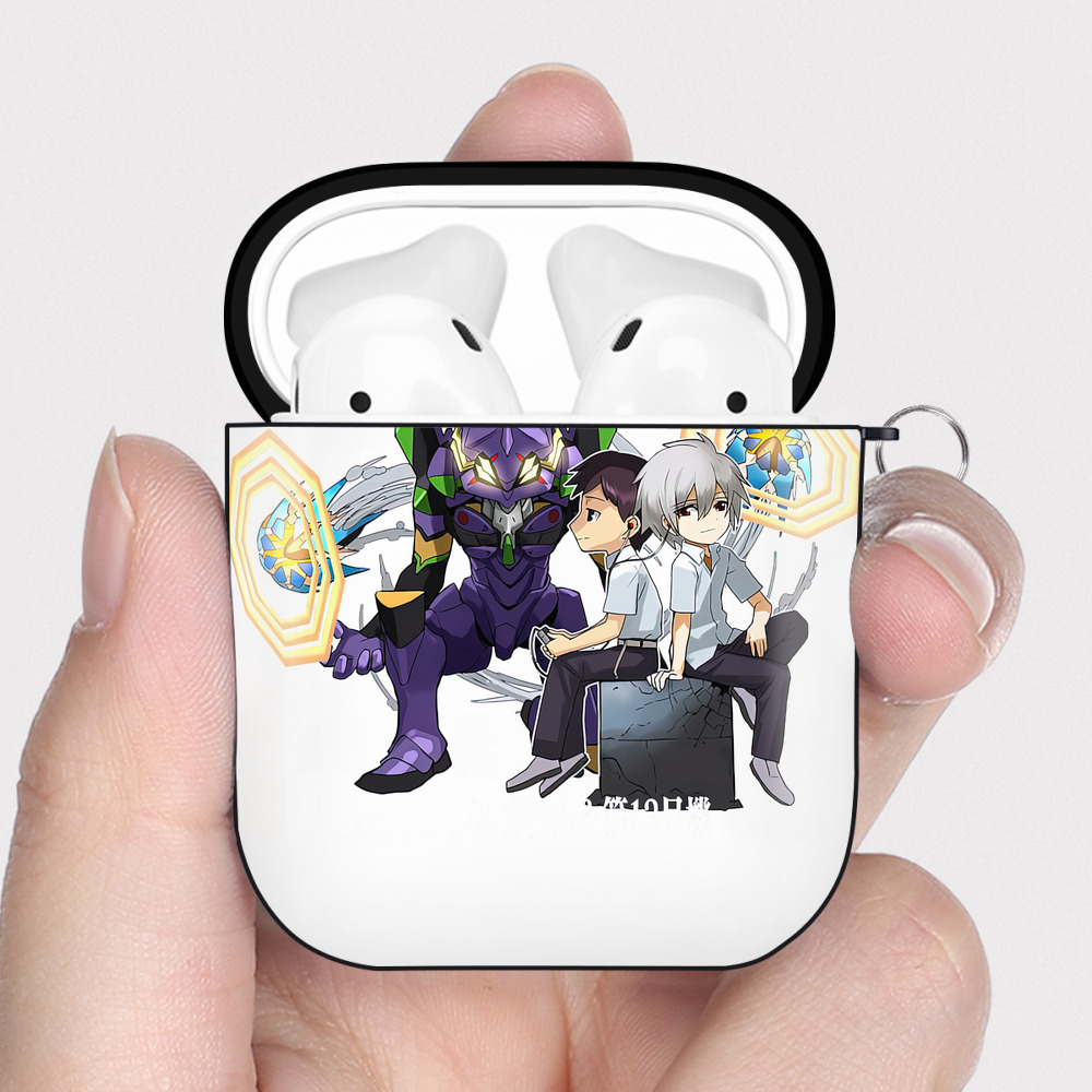 （画像用） EVA 新世紀エヴァンゲリオン AirPods 第2世代保護ケース ハードシェル ブラック 耐衝撃・防指紋・カラビナ付き