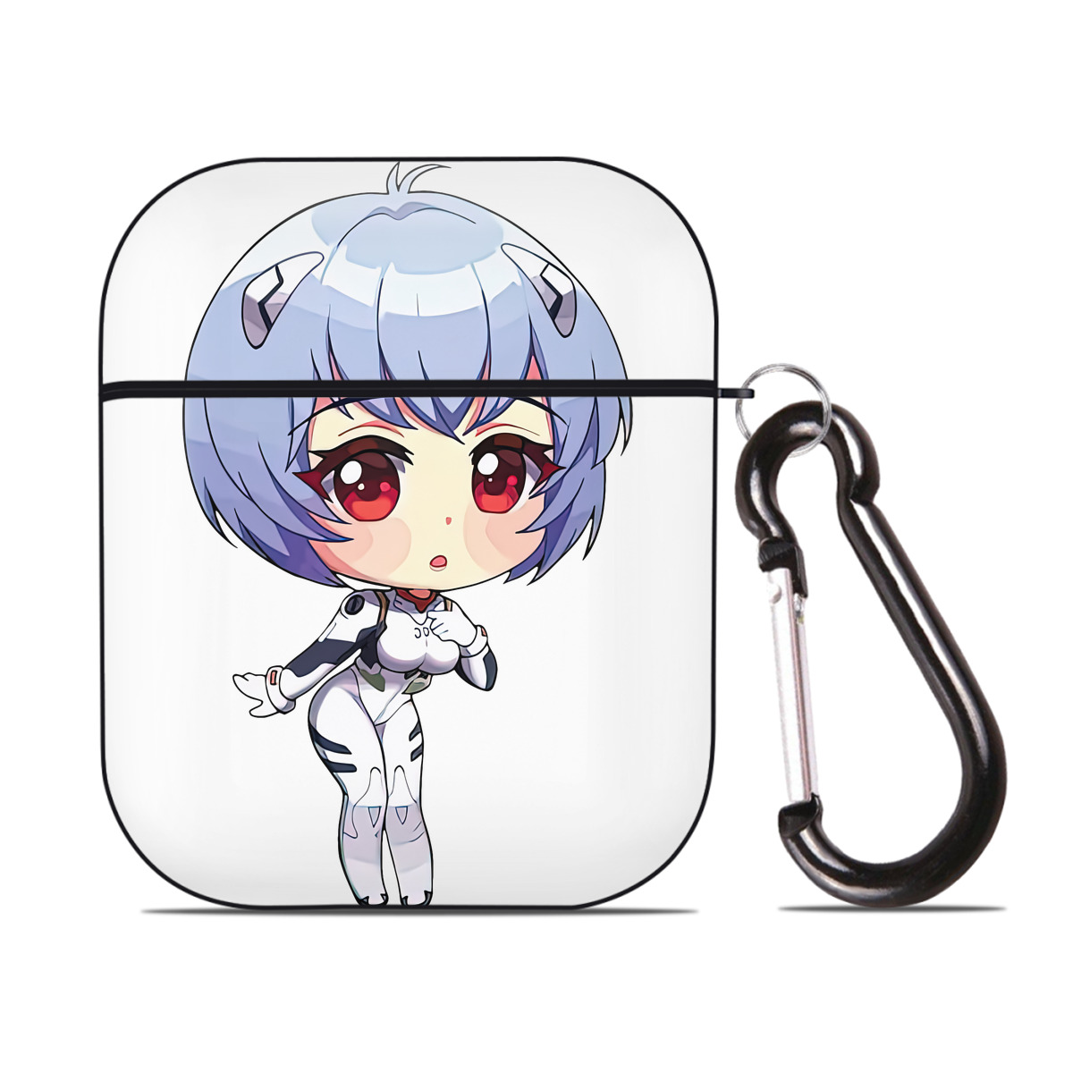 （画像用） EVA 新世紀エヴァンゲリオン AirPods 第2世代保護ケース ハードシェル ブラック 耐衝撃・防指紋・カラビナ付き