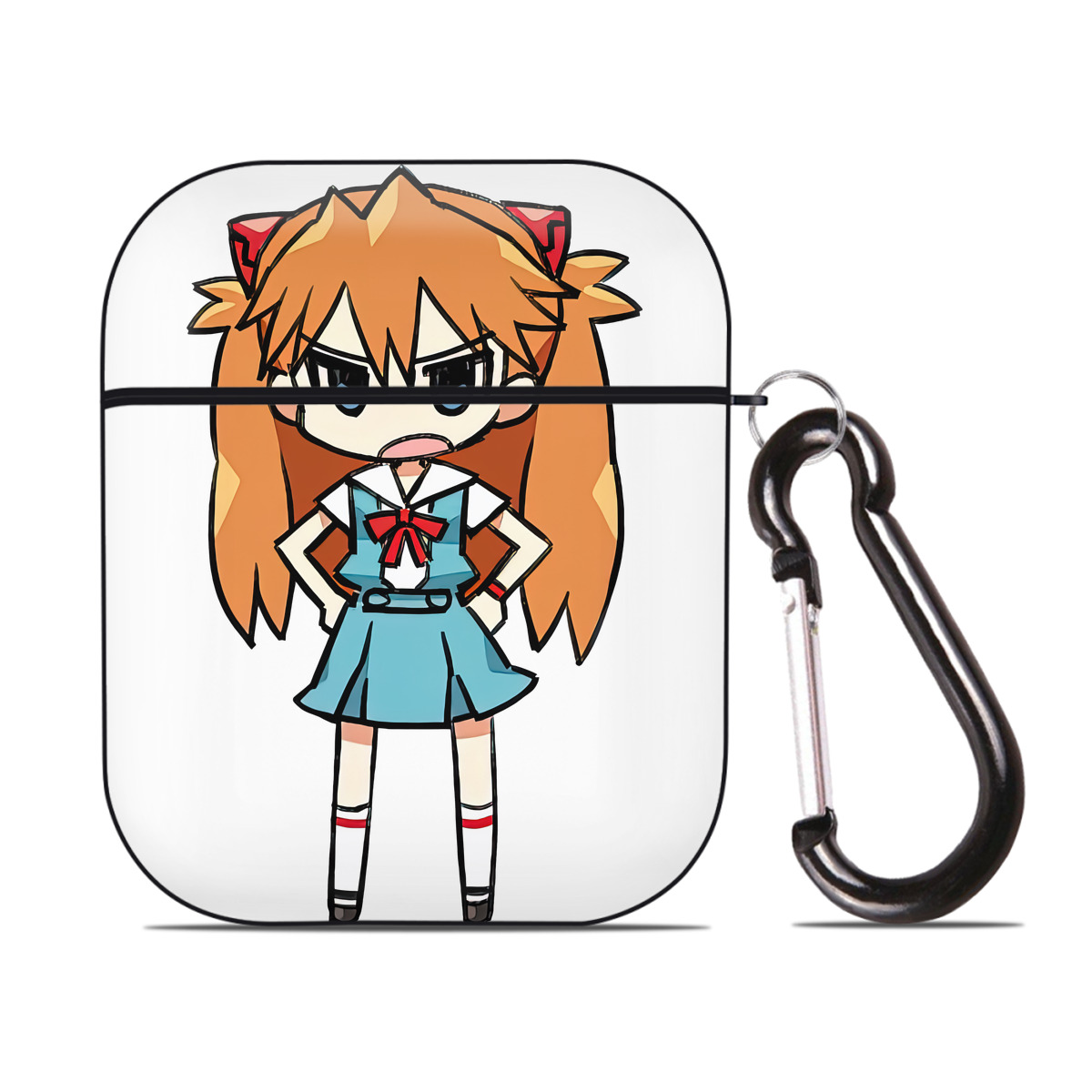 （画像用） EVA 新世紀エヴァンゲリオン AirPods 第2世代保護ケース ハードシェル ブラック 耐衝撃・防指紋・カラビナ付き