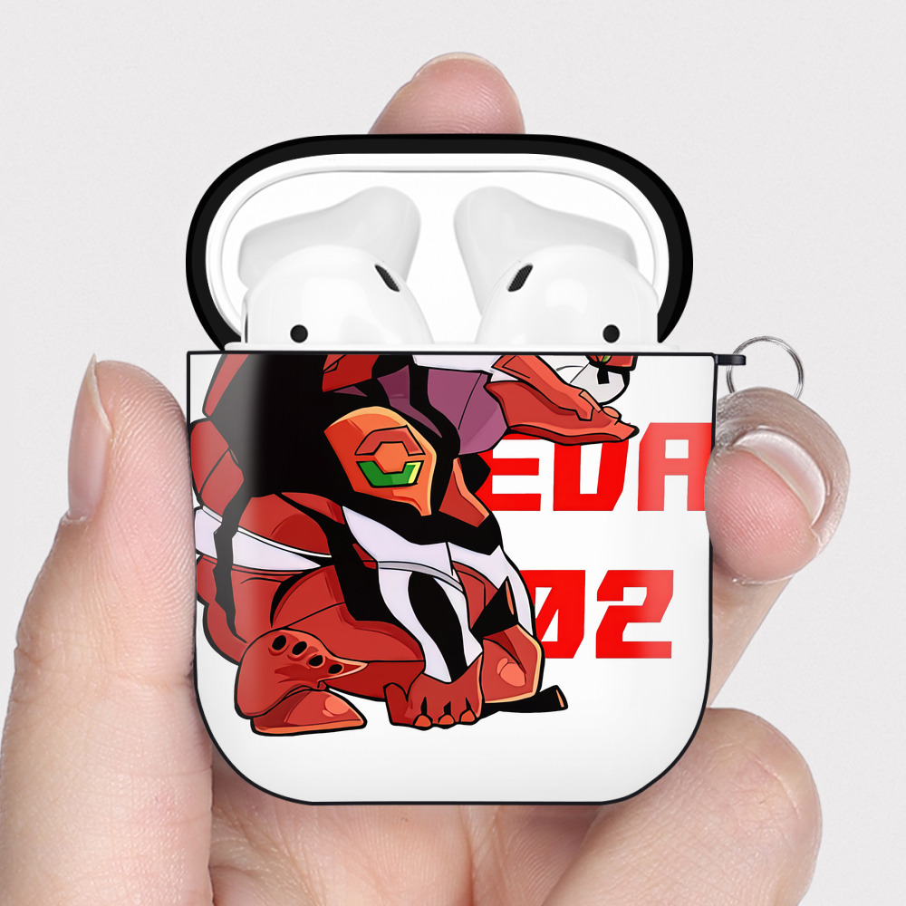 （画像用） EVA 新世紀エヴァンゲリオン AirPods 第2世代保護ケース ハードシェル ブラック 耐衝撃・防指紋・カラビナ付き