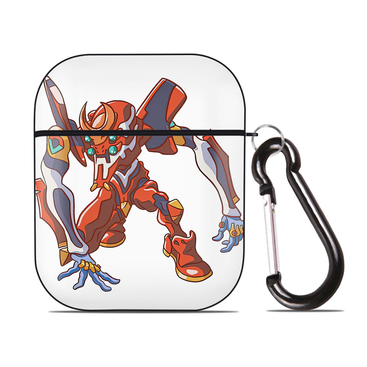 （画像用） EVA 新世紀エヴァンゲリオン AirPods 第2世代保護ケース ハードシェル ブラック 耐衝撃・防指紋・カラビナ付き