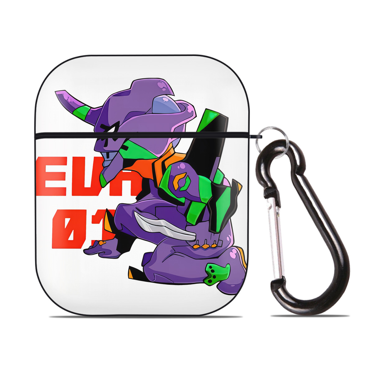 （画像用） EVA 新世紀エヴァンゲリオン AirPods 第2世代保護ケース ハードシェル ブラック 耐衝撃・防指紋・カラビナ付き