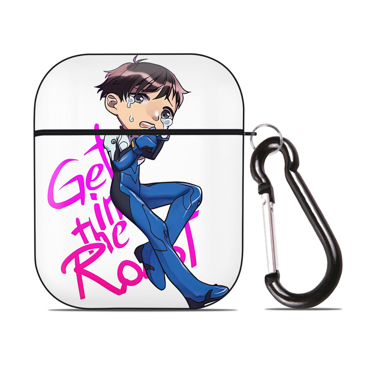（画像用） EVA 新世紀エヴァンゲリオン AirPods 第2世代保護ケース ハードシェル ブラック 耐衝撃・防指紋・カラビナ付き