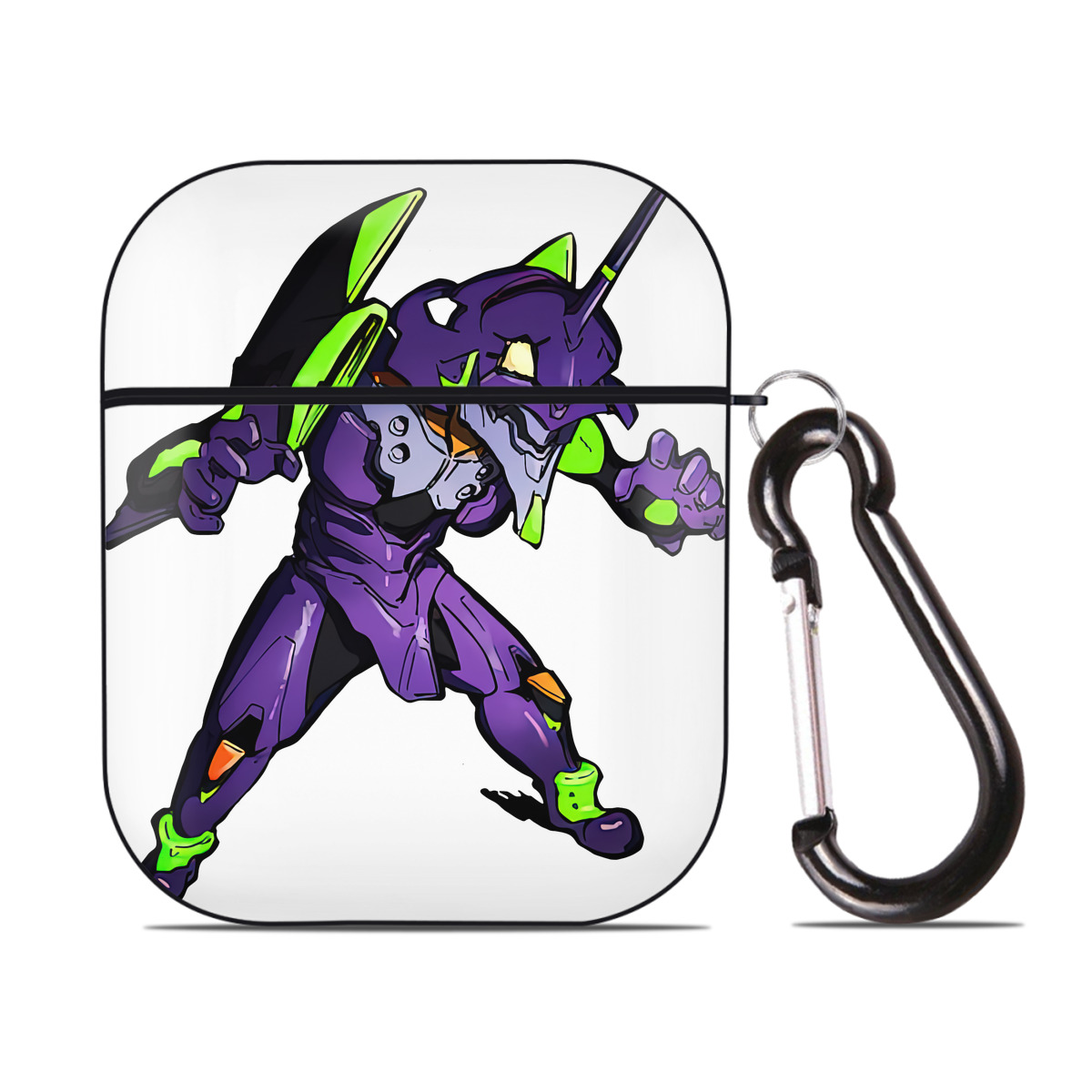 （画像用） EVA 新世紀エヴァンゲリオン AirPods 第2世代保護ケース ハードシェル ブラック 耐衝撃・防指紋・カラビナ付き