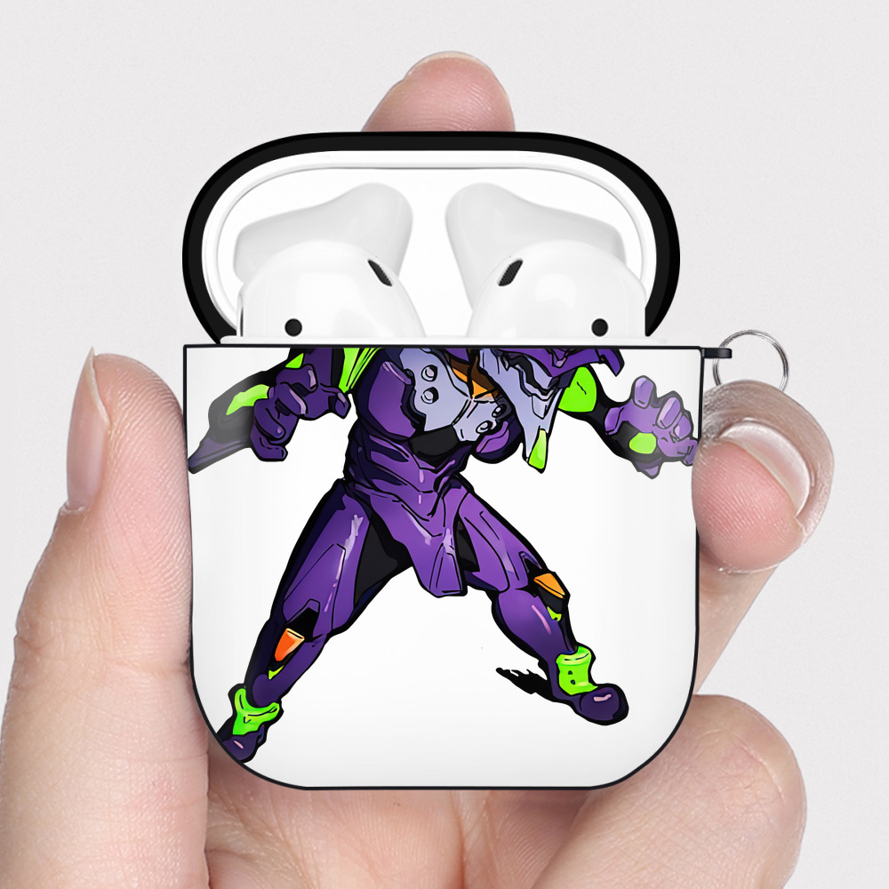 （画像用） EVA 新世紀エヴァンゲリオン AirPods 第2世代保護ケース ハードシェル ブラック 耐衝撃・防指紋・カラビナ付き