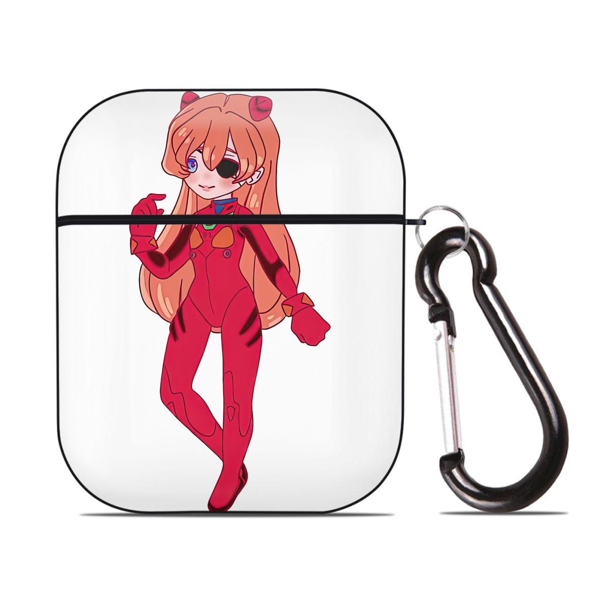 （画像用） EVA 新世紀エヴァンゲリオン AirPods 第2世代保護ケース ハードシェル ブラック 耐衝撃・防指紋・カラビナ付き