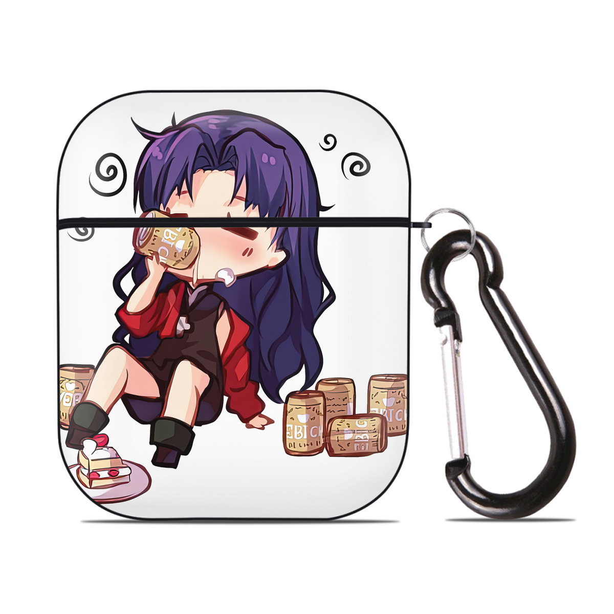 （画像用） EVA 新世紀エヴァンゲリオン AirPods 第2世代保護ケース ハードシェル ブラック 耐衝撃・防指紋・カラビナ付き